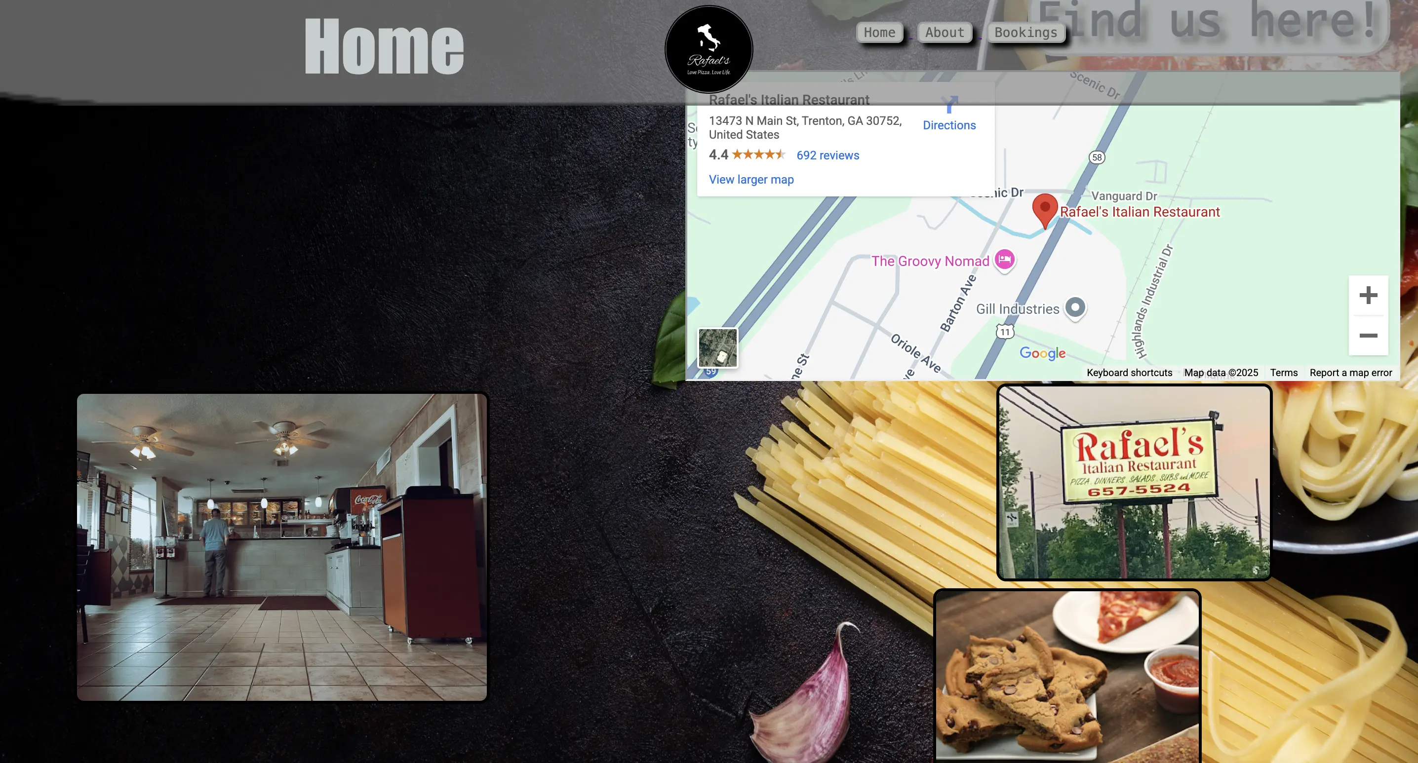 My first attempt at a website for a pizza restaurant.